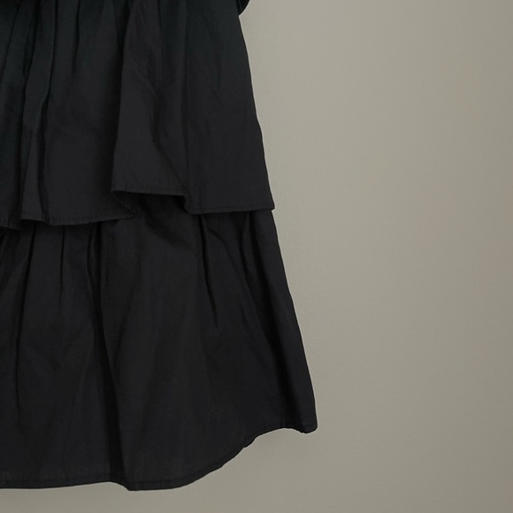 A New Day black tiered ruffle skirt v-neck ruffle sleeve cotton party dress - Picture 3 of 5